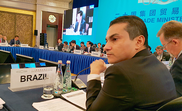 Foi a primeira vez que um ministro de Comércio do Brasil participou do G20